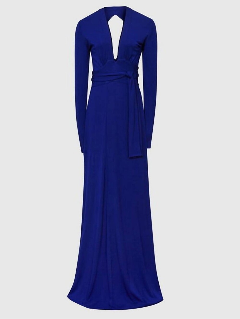 Reiss Bailey Jersey V Neck Plunge Tie Waist Dress cobalt blue US 2